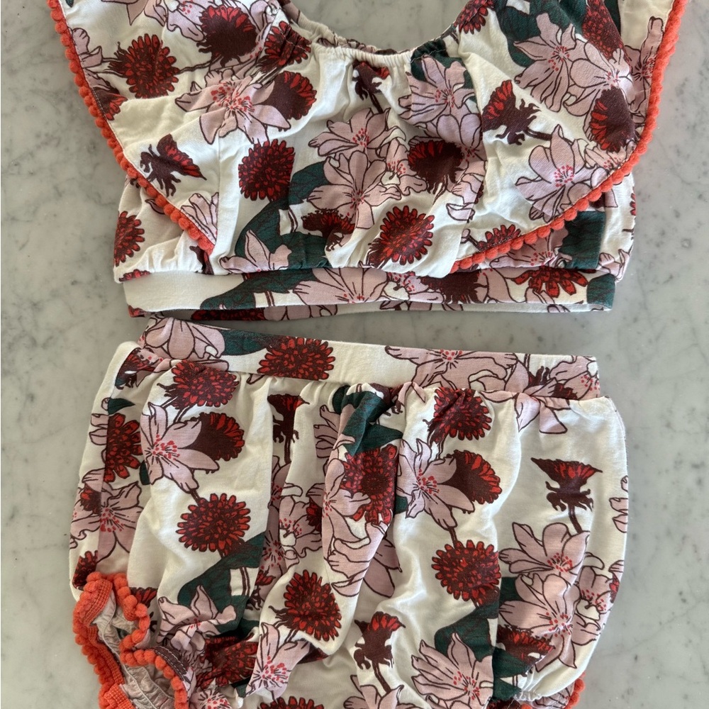Kate Quinn Floral Top and Romper Set